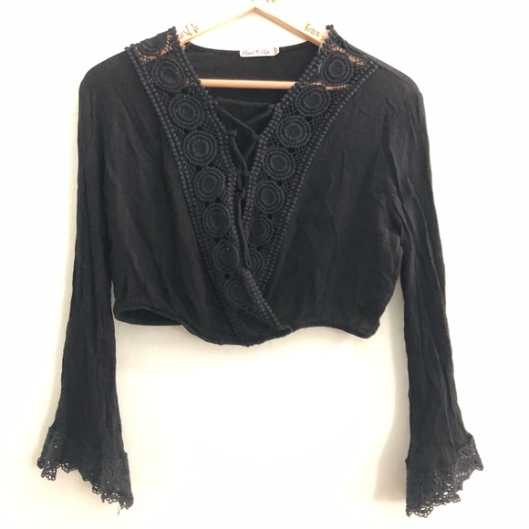 Heart & Hips Cropped Long Sleeve Blouse - Picture 8 of 8